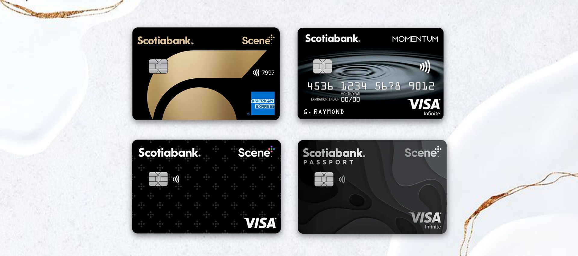 Scotiabank Amex Gold, Scotiabank Scene, Scotiabank momentum credit cards